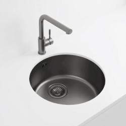Pure.Sink Rondo Kúpeľňová umývadlová batéria v odtieni Gun Metal, na zapustenie, podomietkovú montáž a povrchovú montáž, 37 cm, RD375-GunMetal