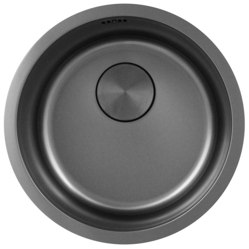 Pure.Sink Rondo Gun metal Kruhový drez na rovnú montáž, spodnú montáž a hornú montáž 38 cm PRN38-61