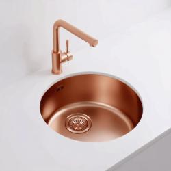 Pure.Sink Rondo Medené Kruhové Umyvadlo pre rovnú montáž, spodnú montáž a nadstavbu 38 cm PRN38-62
