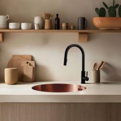 Pure.Sink Rondo Medené Kruhové Umyvadlo pre rovnú montáž, spodnú montáž a nadstavbu 38 cm PRN38-62
