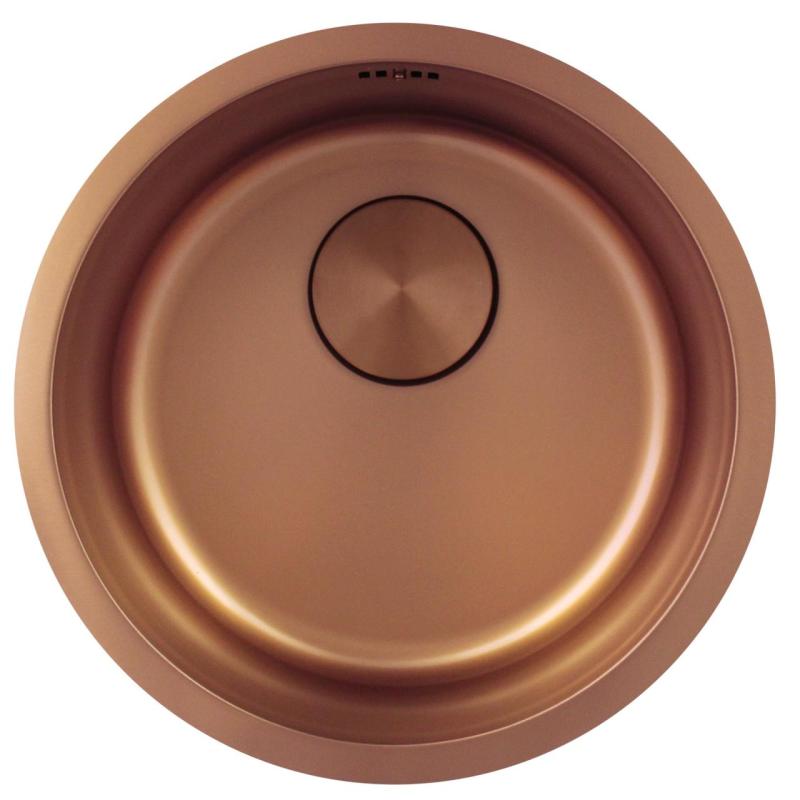 Pure.Sink Rondo Medené Kruhové Umyvadlo pre rovnú montáž, spodnú montáž a nadstavbu 38 cm PRN38-62