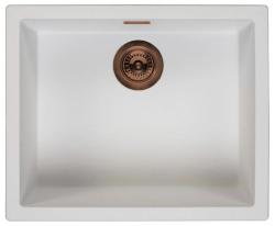 Ausmann Fiber biely umývadlo 50x40cm na podstavec, na stenu a na úrovni so automatickým medeným zátkou 1208971900
