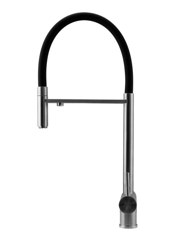 Pure.Sink Elite Steel Flex 3-smerový nerezový kuchynský kohútik s flexibilným výstupom a filtrovanou vodou PS8110-02