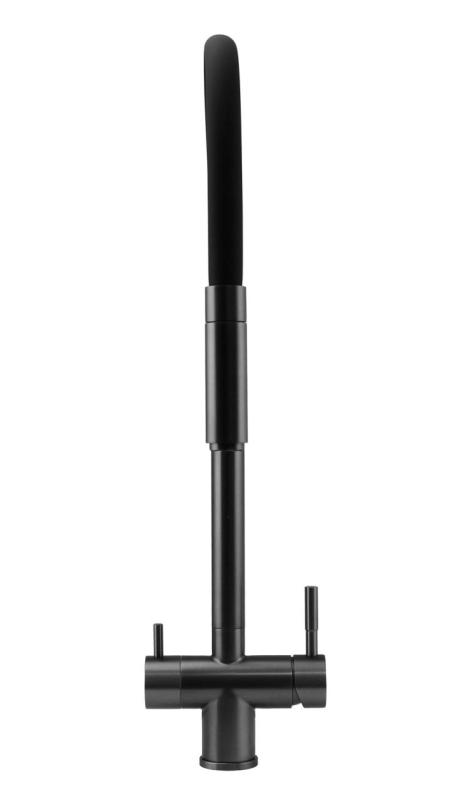 Pure.Sink Elite Steel Flex 3-smerný PVD gun metal kuchynská batéria s flexibilným vývodom a filtrovanou vodou PS8110-61