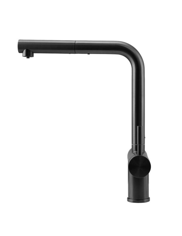 Pure.Sink Elite Steel Clear-S PVD gun metal 3-cestný Kuchynský kohútik s Vysúvacou výlevkou a Filtrujúcou vodou PS8120-61