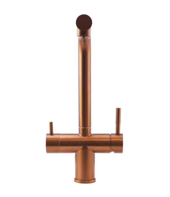 Pure.Sink Elite Steel Clear-S PVD Meď 3-cestný Kuchynský Kran s Vysúvateľným Výlevkom a Filtrovanou Vodou PS8120-62