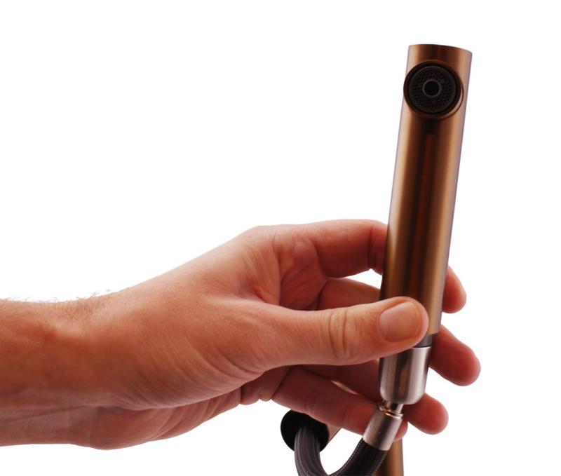 Pure.Sink Elite Steel Clear-S PVD Meď 3-cestný Kuchynský Kran s Vysúvateľným Výlevkom a Filtrovanou Vodou PS8120-62