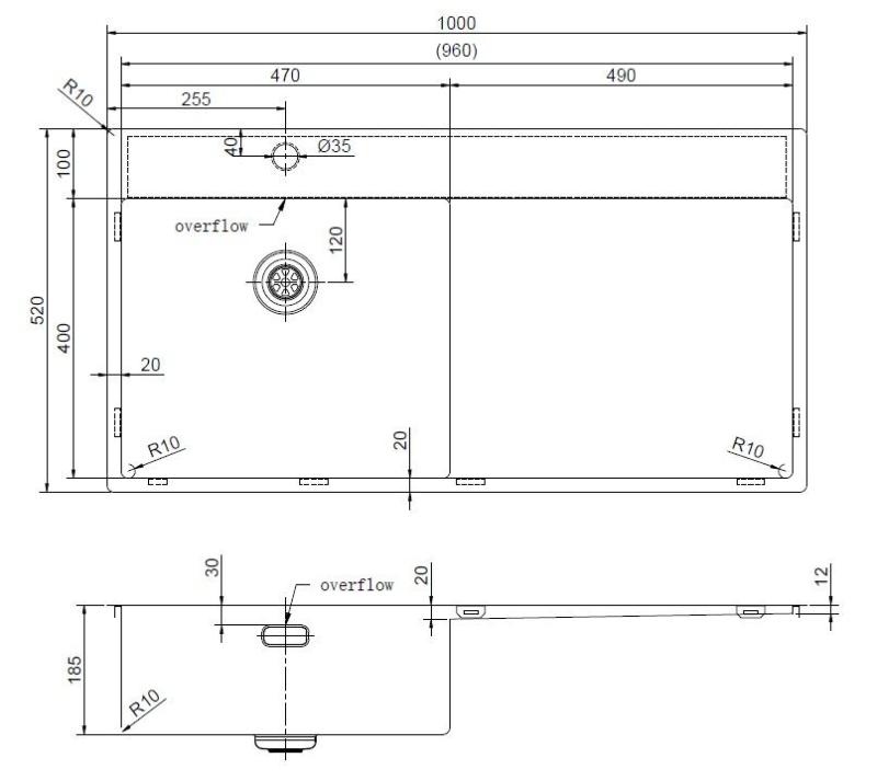 Pure.Sink Exclusivo Zlatý drez s odkvapkávacou časťou 100 x 52 cm, batéria vľavo PEX47100LT-60