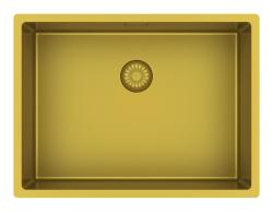 Pure.Sink Exclusivo Zlatý drez 55 x 40 cm, polomer 10 mm, podstavný, plochý a nadstavbový PEX5540-60
