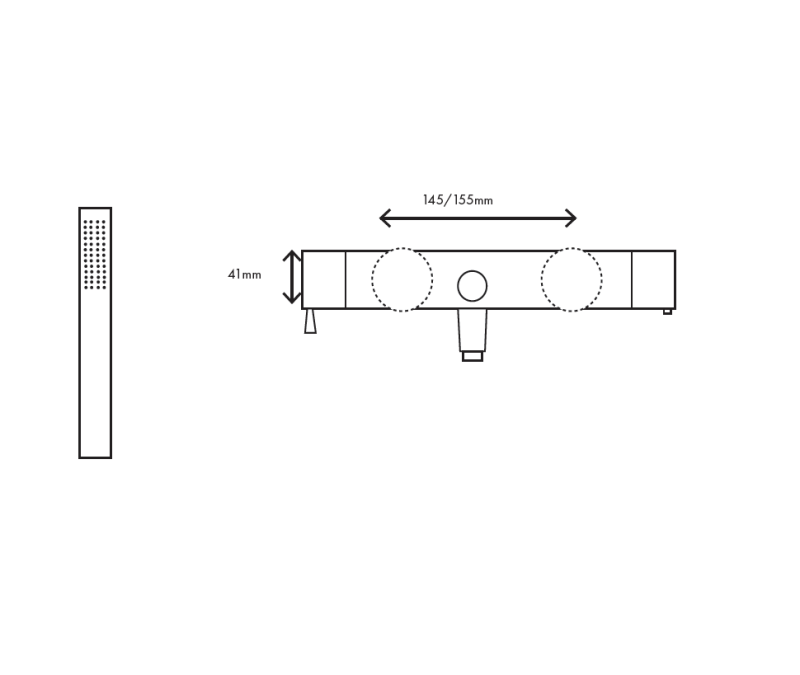 MURO TUA termostatická vaňová batéria s ručnou sprchou, chróm M1.B2TH.CR