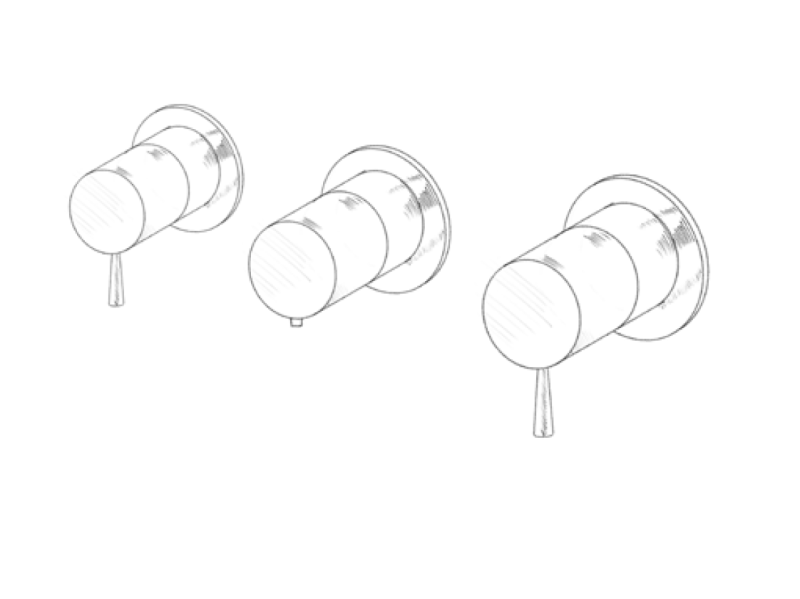 MURO TUA Vstavaný termostatický sprchový kohút s 2 uzávermi, chróm M1.B34T.R.CR
