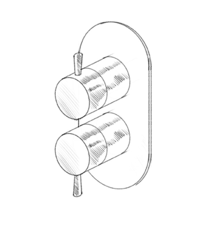 MURO TUA Nástenná batéria s 3-cestným prepínačom, chróm M1.B33.S.CR