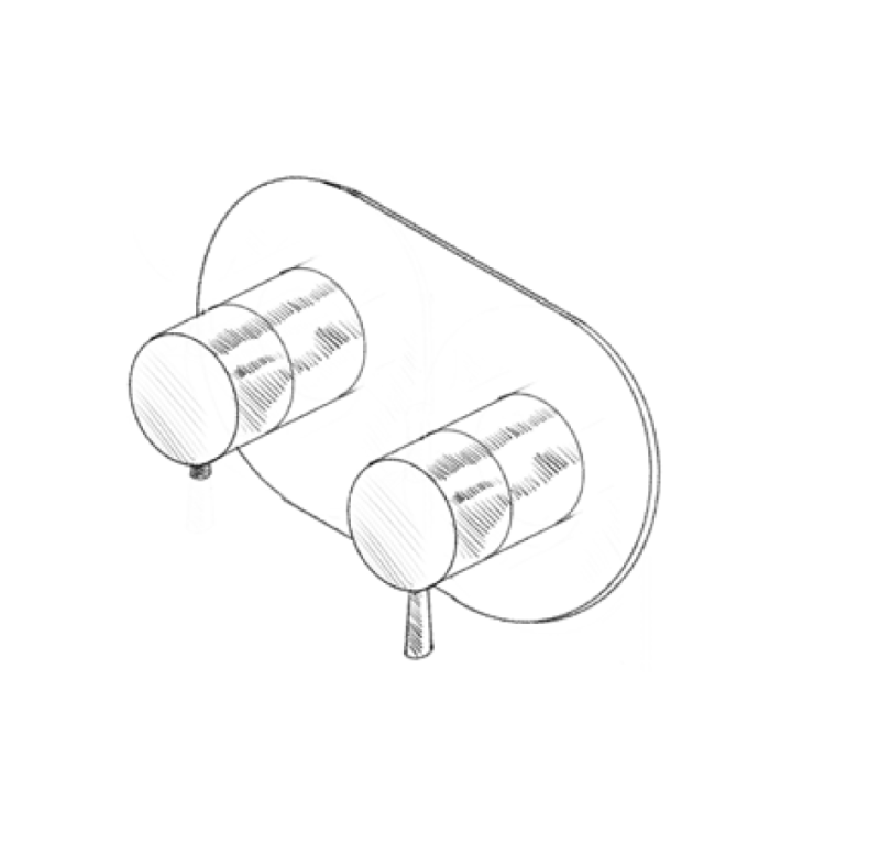 MURO TUA Vstavaný termostatický sprchový kohút s 2 výstupmi, chróm M1.B32T.S.CR