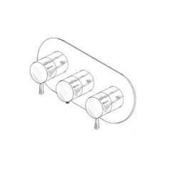 MURO TUA Vstavaný termostatický sprchový batériový kohútik s 2 uzávermi, chróm M1.B34T.S.CR