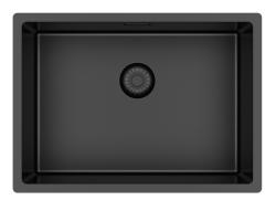 Pure.Sink Exclusivo Špeciálny 35 cm dlhý umývadlový drez z gun metal 50 x 35 cm, polomer 10 mm PEX5035-61