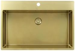 Pure.Sink Exclusivo Zlatý veľký drez 75 x 40 cm Tapwing s otvorom pre batériu PEX7540T-60