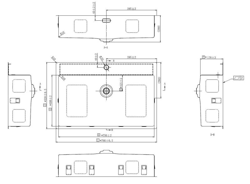 Pure.Sink Exclusivo Veľký medený drez 75 x 40 cm s výtokom a otvorom pre batériu BB7540T-62