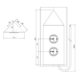 Indux Corner Energetická stĺpik s 2 zásuvkami Penaarde Hoek RVS 1208972284
