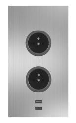 Indux Corner Energetická stĺpik s 2 zásuvkami, uzemnením a 2 x USB nabíjačkou z nehrdzavejúcej ocele 1208972301