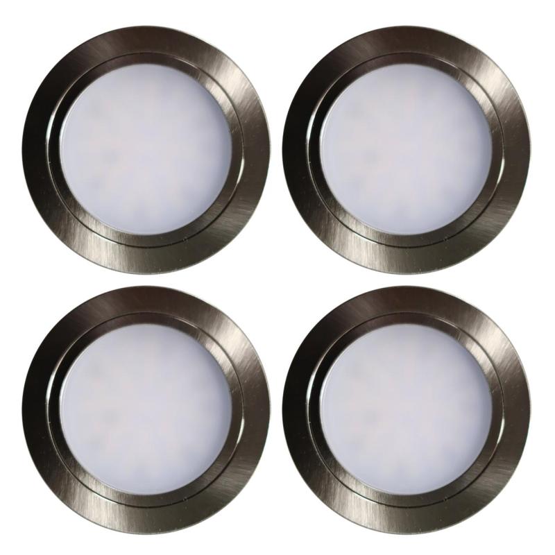 Indux Luma malá vstavaná kuchyňa Multi Tone LED Set 4 bodové svietidlá v nerezovom vyhotovení 1208972380