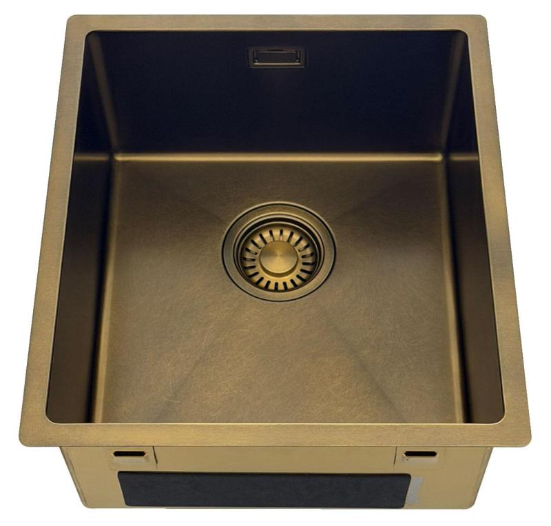 Pure.Sink Luxion PVD Antique Bronzen drez 36x40 cm podstavný, zapustený a nadstavný  s dnom PLX3640-64