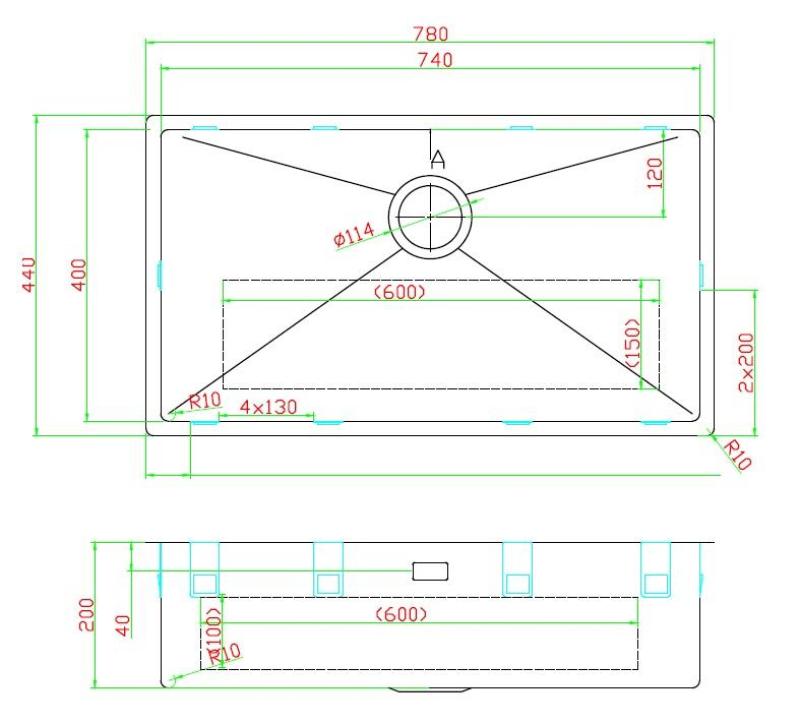 Pure.Sink Luxion Veľký PVD antický bronzový drez 74x40 cm podstavný, zapustený a nadstavbový s dnom PLX7440-64