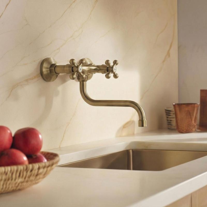 Aquanello Heritage Ascot Klasická kuchynská nástenná batéria  Bronz BN-4111-HA