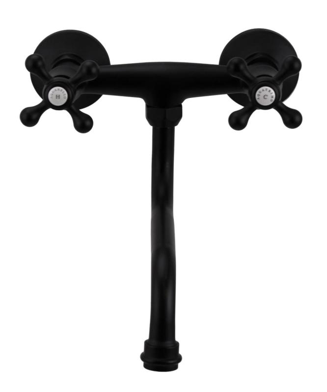 Aquanello Heritage Ascot Klasický kuchynský nástenný kohútik čierny BL-4111-HA