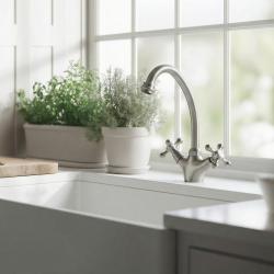 Aquanello Heritage Ascot Klasická kuchyňa Nostalgický kuchynský kohútik z nehrdzavejúcej ocele NB-4004-HA