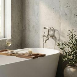 Aquanello Heritage Ascot Klasický montážny batériový kohútik s hviezdicovými gombíkmi z nehrdzavejúcej ocele vrátane ručnej sprchy NB-3002-HA