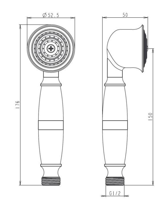 Aquanello Heritage Collection Klasická ručná sprcha z nehrdzavejúcej ocele NB-9001-HC