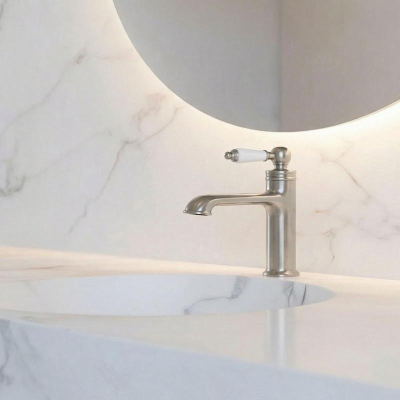 Aquanello Heritage Manor Klasický nostalgický umývadlový batériový kohútik z nehrdzavejúcej ocele NB-1001-HM