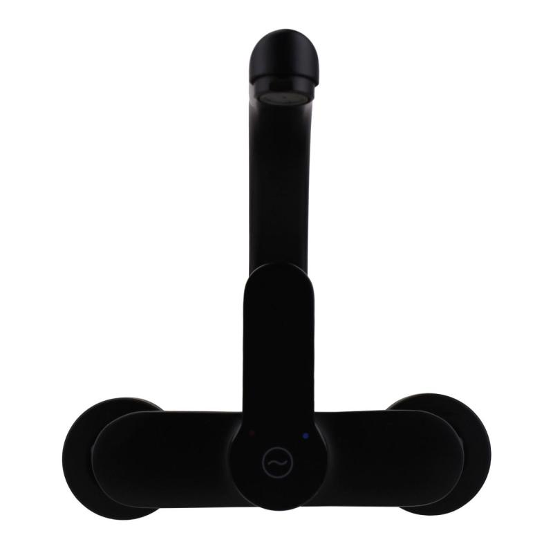 Aquanello Casa Kuchynský nástenný kohútik s horným výtokom, čierny BL-1003-CS