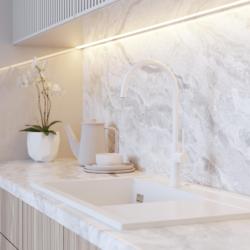 Graniteland Vira Slim Kuchynská batéria, biela, s otočným výtokom 1208972621