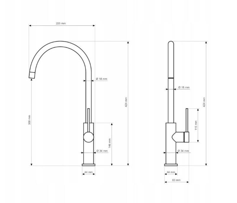 Graniteland Vira Slim Kuchynská batéria, biela, s otočným výtokom 1208972621