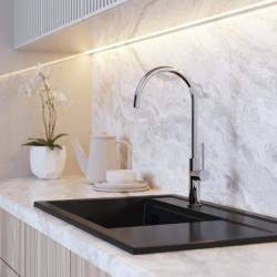 Graniteland Vira Slim Kuchynská batéria, chrómová, s otočným výtokom 1208972625