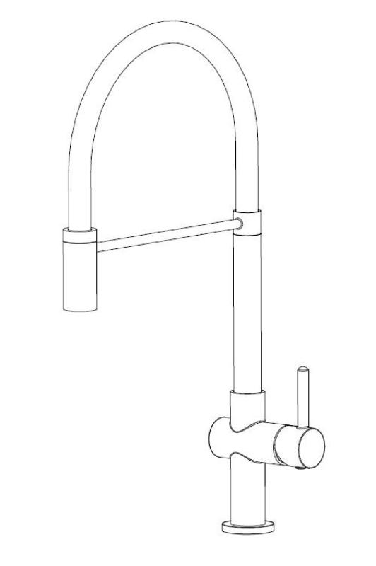 Aquanello Gastro Kuchynská batéria s ohybným výtokom, chrómová, CR-4400-GT