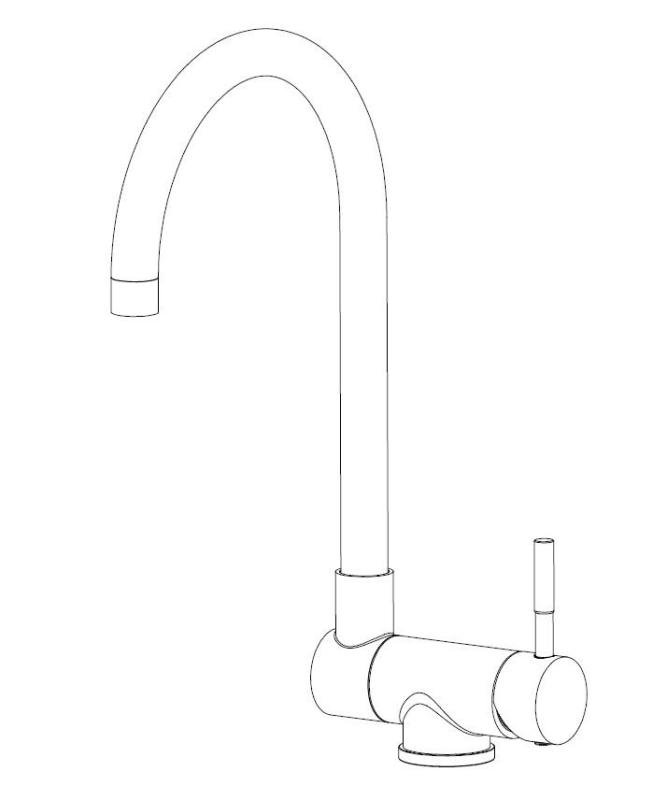 Aquanello Forma Solid Stainless Steel Pull-Down Kitchen Faucet SS-1012-FM