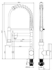 Aquanello Gastro Kuchynská batéria s profesionálnou sprchovou funkciou, chrómová, CR-4402-GT