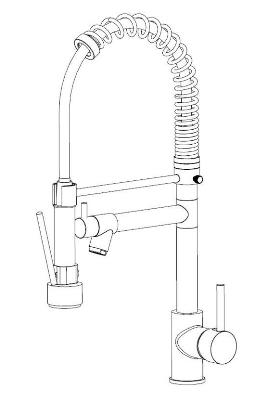 Aquanello Gastro Kuchynská batéria s profesionálnou sprchovou funkciou, chrómová, CR-4402-GT