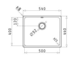 PM Lydia Nerezový drez 50 x 40 cm, montáž pod dosku, montáž do rovnej dosky a montáž na dosku 1208972641