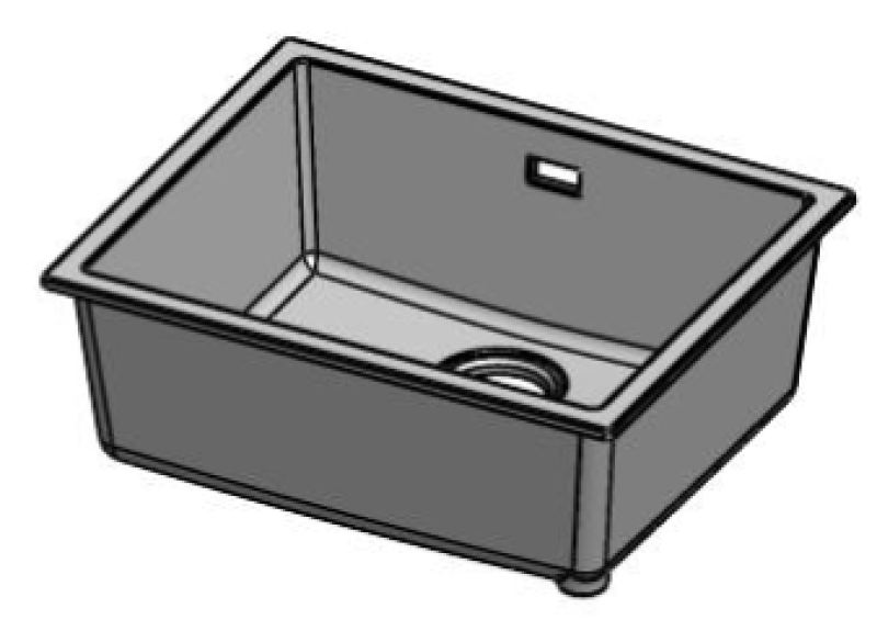 Pure.Sink Eternal Quartz Beige Sink, 50x40 cm, Flush-Mount and Under-Mount, with Black Plug