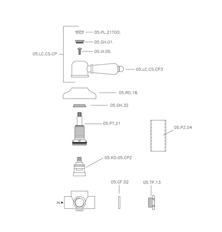 Huber Croisette Prestavovací kohútik Chróm 1/2 653.CS01H.CR