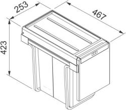 Franke Cube 30 vstavaný odpadkový systém kuchynský odpadkový kôš 2 x 15L 1340039553
