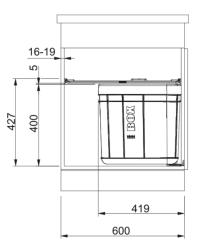 Franke Sorter Solo 60 otočný odpadový systém na dvere 40 litrový odpadkový kôš s uhlíkovým filtrom 1210307572
