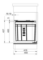 Franke Sorter Solo 45 otočný odpadkový systém na dvere 40 litrov s uhlíkovým filtrom 1210307565
