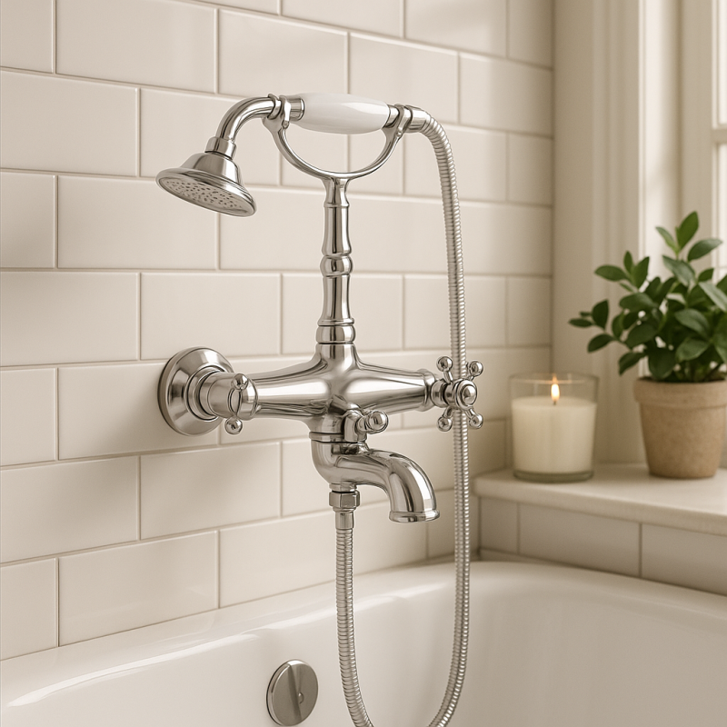 Huber Victorian Thermostatic Bath Mixer with Handshower Chrome VTT3301021